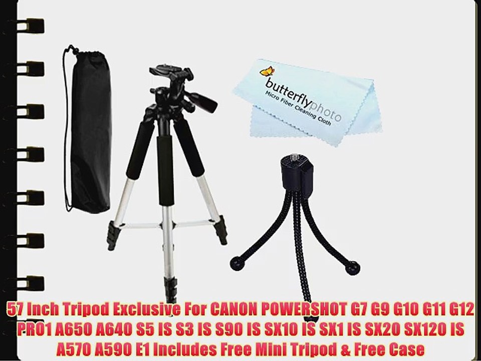 57 Inch Tripod Exclusive For CANON POWERSHOT G7 G9 G10 G11 G12 PRO1 A650 A640 S5 IS S3 IS S90