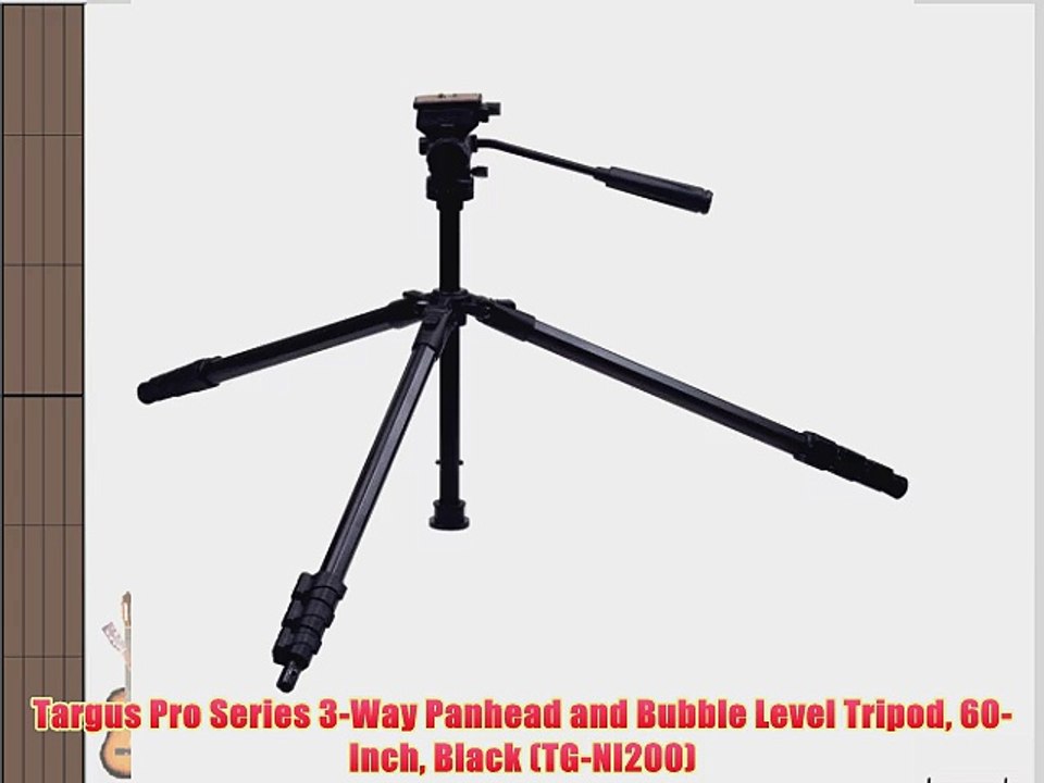 Targus Pro Series 3-Way Panhead and Bubble Level Tripod 60-Inch Black (TG-NI200)