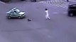 Father Leaps onto Road to save his Child