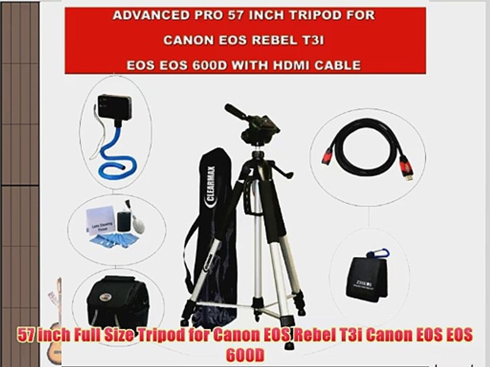 Advanced Pro 57 inch tripod for Canon EOS Rebel T3i Canon EOS 600D with HDMI Cable Case and