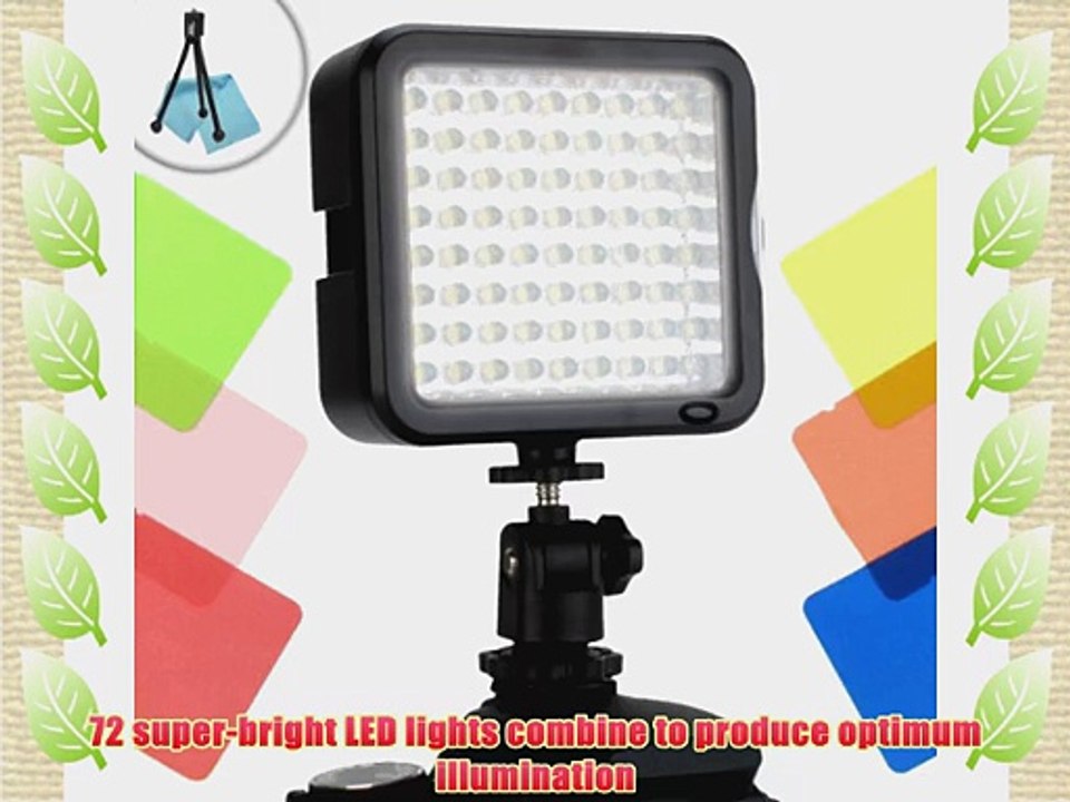 ENHANCE VidBRIGHT Dimmable Digital Camera Light Panel with 72 High-Power LED Lights  Hot Shoe