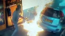 Watch the moment an Israeli woman ignites petrol pump