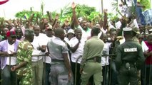 Thousands greet Gabon opposition leader's coffin