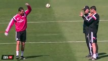 Cristiano Ronaldo and Ancelotti funny moment in training