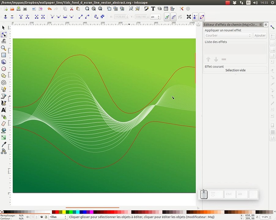 Tuto inkscape : fond d'écran effet lignes