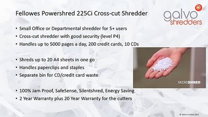 Fellowes Powershred 225Ci video review