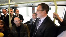 Alain Vidalies inaugure la voie dédiée aux bus et taxis sur l’A1