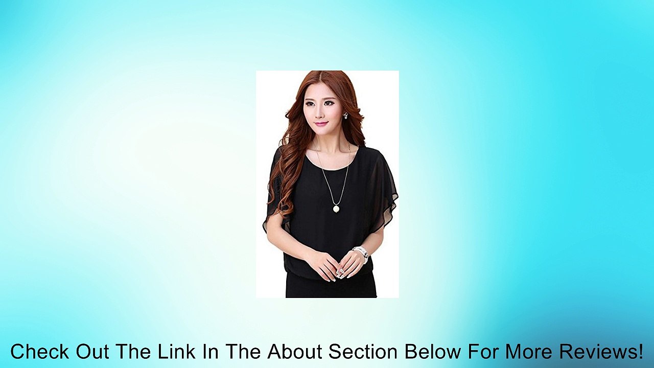 FINEJO Womens Candy Color Chiffon Tops Fitted Puff Sleeve Shirt Clubwear Blouse Review