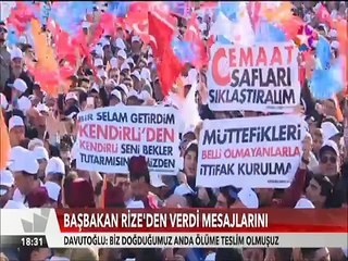 Ahmet Davutoğlu Rize'de 'Cumhurbaşkanımız ne kadar Rizeliyse ben de Rizeliyim'