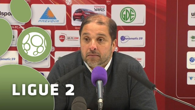 Conférence de presse Valenciennes FC - AS Nancy-Lorraine (1-1) : David LE FRAPPER (VAFC) - Pablo CORREA (ASNL) - 2014/2015