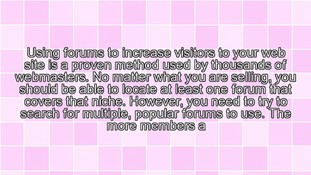 Using Internet Forums To Generate Site Traffic