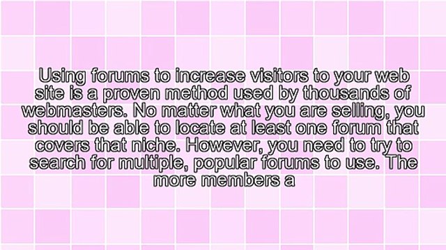 Using Internet Forums To Generate Site Traffic