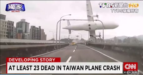 Plane Crash in Taiwan - Real Footage