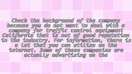 How To Find A Supplier Of Traffic Control Equipment