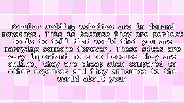 All About Popular Wedding Websites