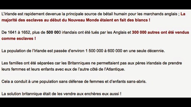 L'esclavage des irlandais- Les esclaves blancs oubliés...