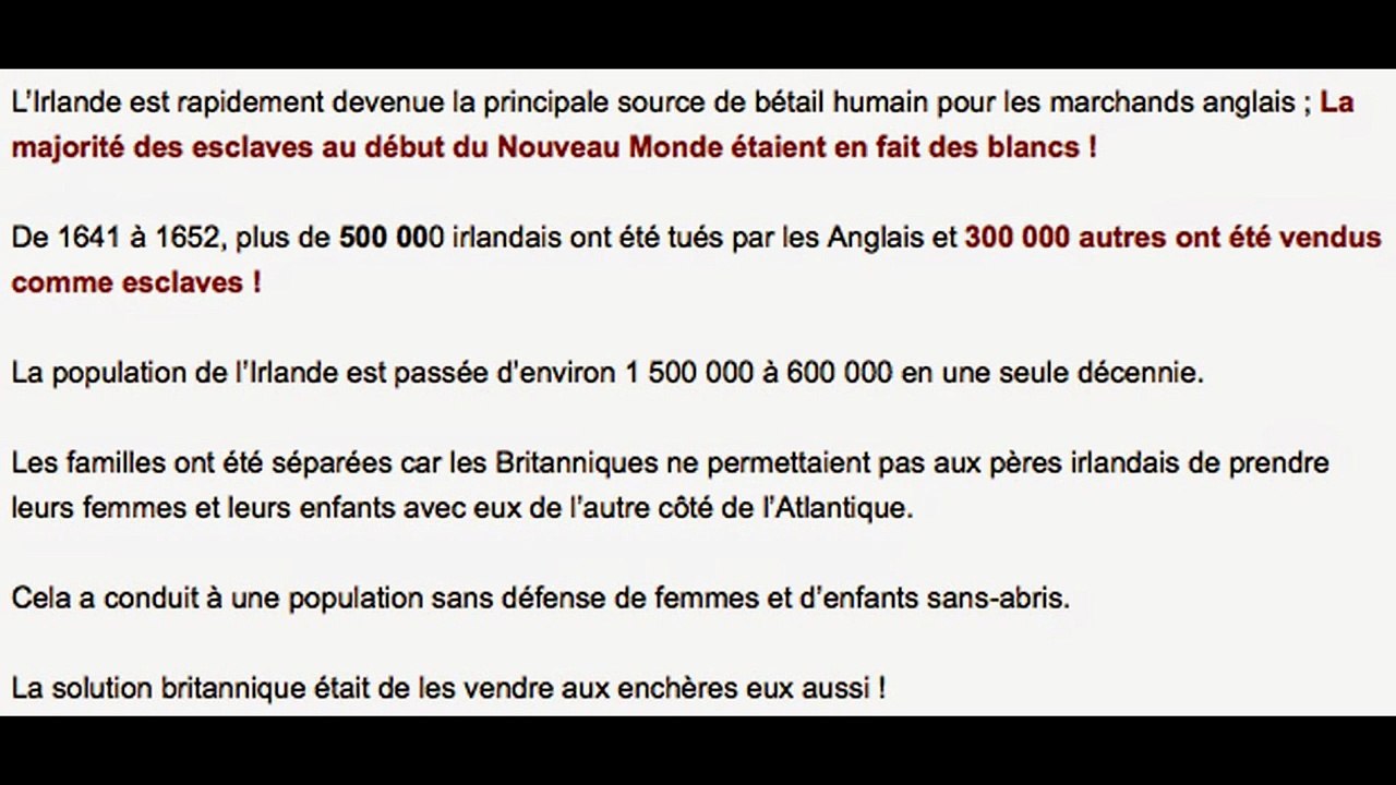L'esclavage des irlandais- Les esclaves "blancs" oubliés...