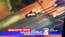 BREAKING NEWS POLICE PURSUIT CHASE CAR THEFT CARJACKER MY NEIGHBORHOOD RAW VIDEO SHERMAN OAKS CALIFORNIA 4/29/2015