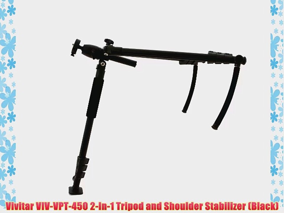 Vivitar VIV-VPT-450 2-In-1 Tripod and Shoulder Stabilizer (Black)