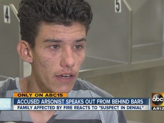 Accused arsonist speaks out from behind bars
