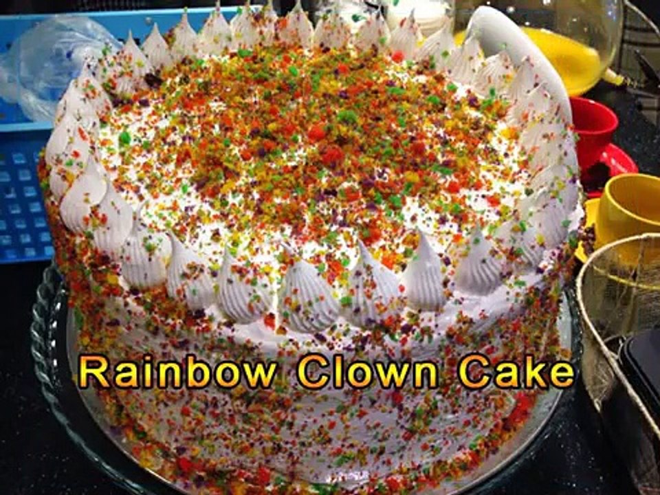 HOW TO MAKE RAINBOW CLOWN CAKE EASY