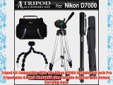 Tripod Kit Compatible With The Nikon D7000 Includes 50 Inch Pro Tripod plus 67 Inch Monopod
