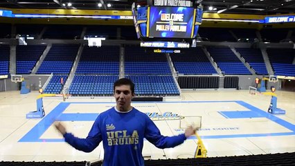 UCLA student, Danny Siegel, gets tackled by star linebacker, Myles Jack