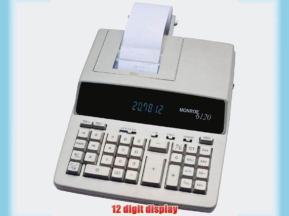Monroe 6120 Heavy Duty Desktop Printing Calculator Adding Machine