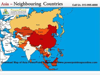 Map of Asia Power Point Template