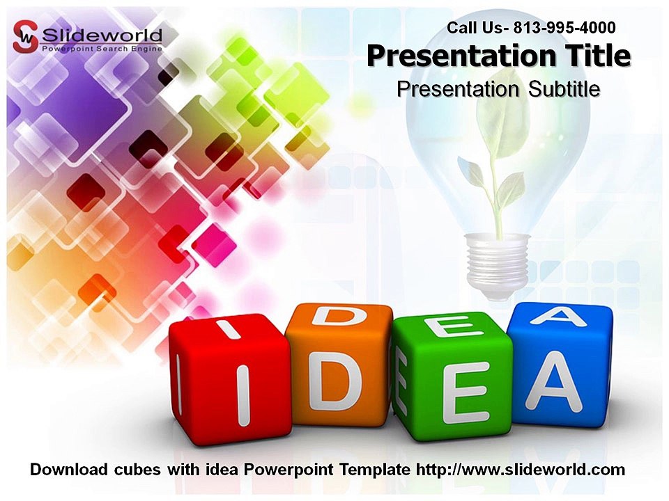 Cubes with Idea Powerpoint Template- Templates For PowerPoint