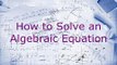 How to Solve Algebraic Equations