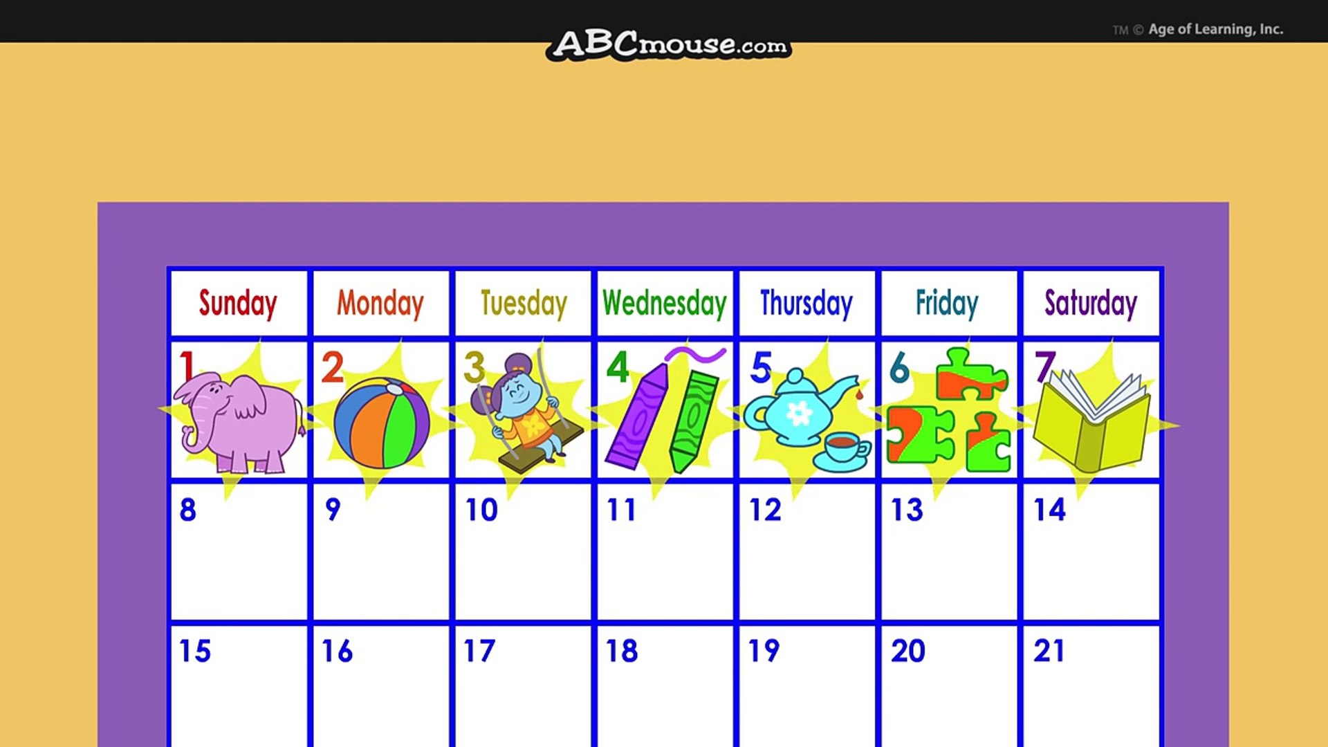 A Week Is Seven Days By Abcmouse Com Video Dailymotion