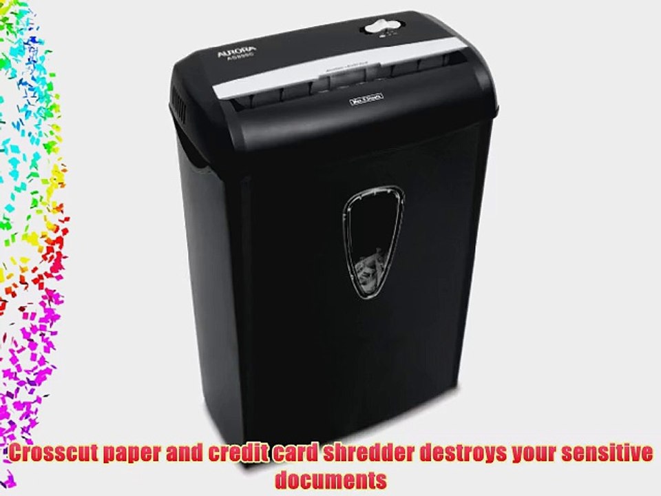 Aurora AS890C 8-Sheet Cross-Cut Paper/Credit Card Shredder with Basket