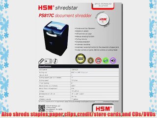 HSM shredstar PS817C 17-Sheet Cross-Cut 7.1-Gallon Capacity Continuous Operation Shredder