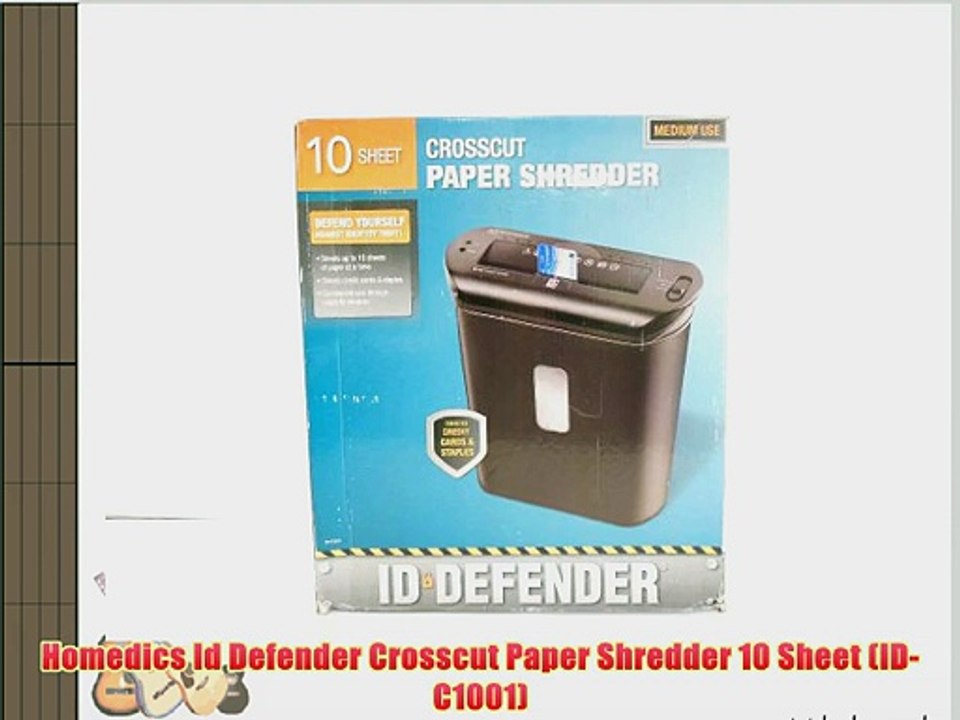 Homedics Id Defender Crosscut Paper Shredder 10 Sheet (ID-C1001)