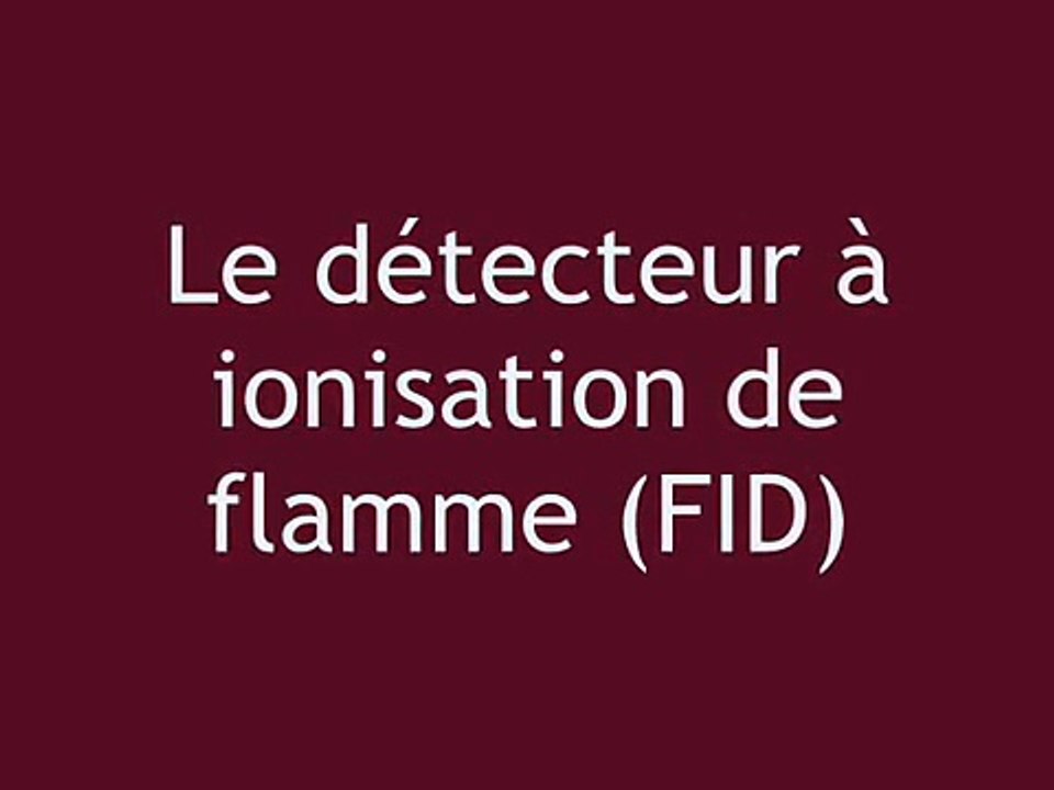 Le détecteur à ionisation de flamme (FID)