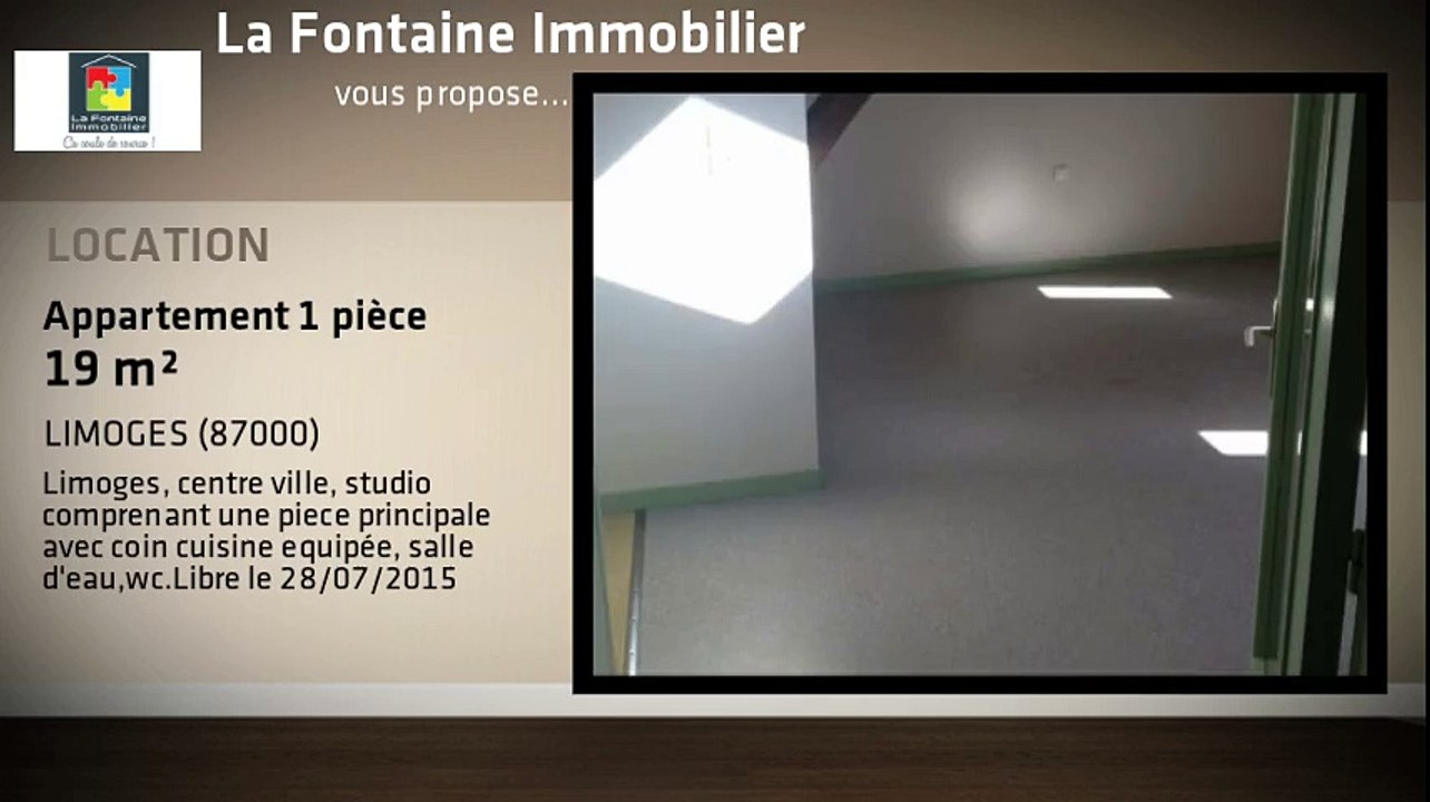A louer - Appartement - LIMOGES (87000) - 1 pièce - 19m²
