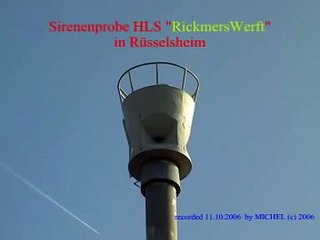 Sirenenprobe Rüsselsheim - Pneumatische Sirene - Pressluftsirene - German pneumatic siren