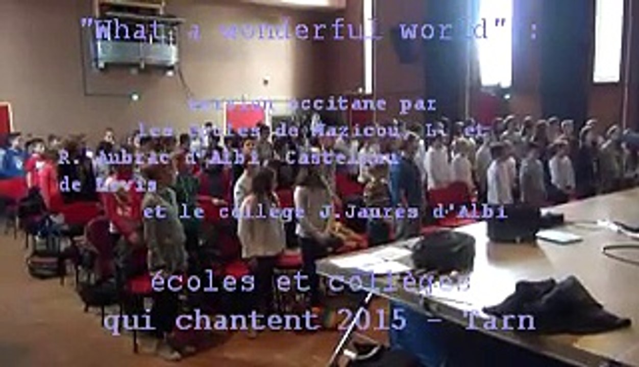 école en choeur - [Académie de Toulouse] - Quin monde meravilhos- répétition des "écoles et collèges qui chantent"