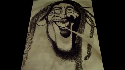 Drawing BOB MARLEY caricature