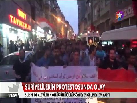 Hatay'da Suriye'de Alevilerin öldürüldüğünü iddia eden grup polisle çatıştı