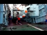 Russian Navy against Somali Pirates Stock Footage