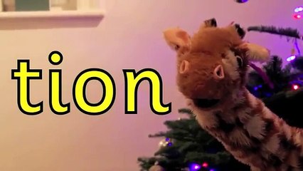Geraldine the Giraffe learns /tion/ spelling
