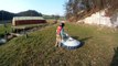 Hovercraft for kids to fly, real amphibious vehicle that fly on cushion of air and fly over land and water, snow and ice