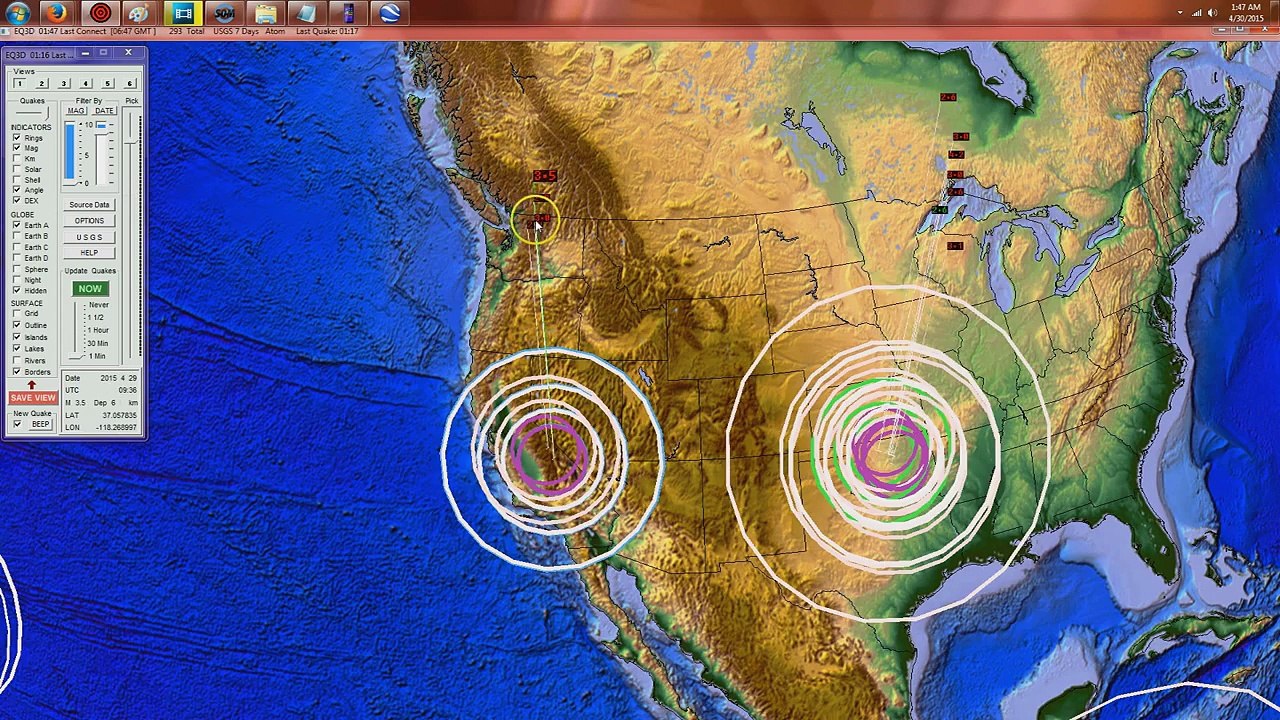 5 01 2015 -- Volcano Erupts OFF WEST COAST of Oregon + Nearby Volcanic plumes show on Satellite!