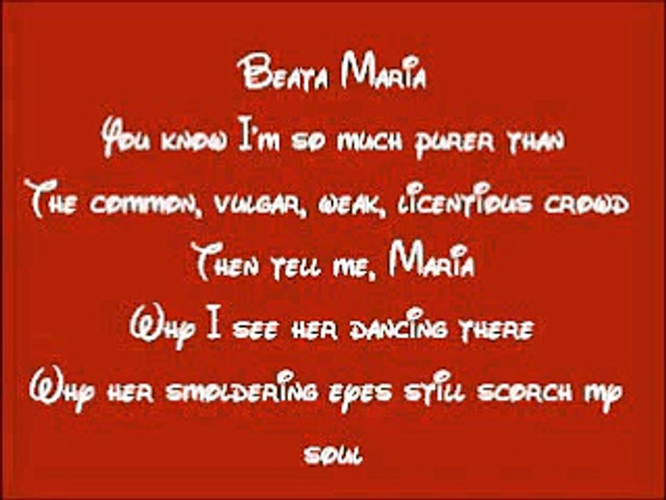 The Hunchback Of Notre Dame-Hellfire Lyrics