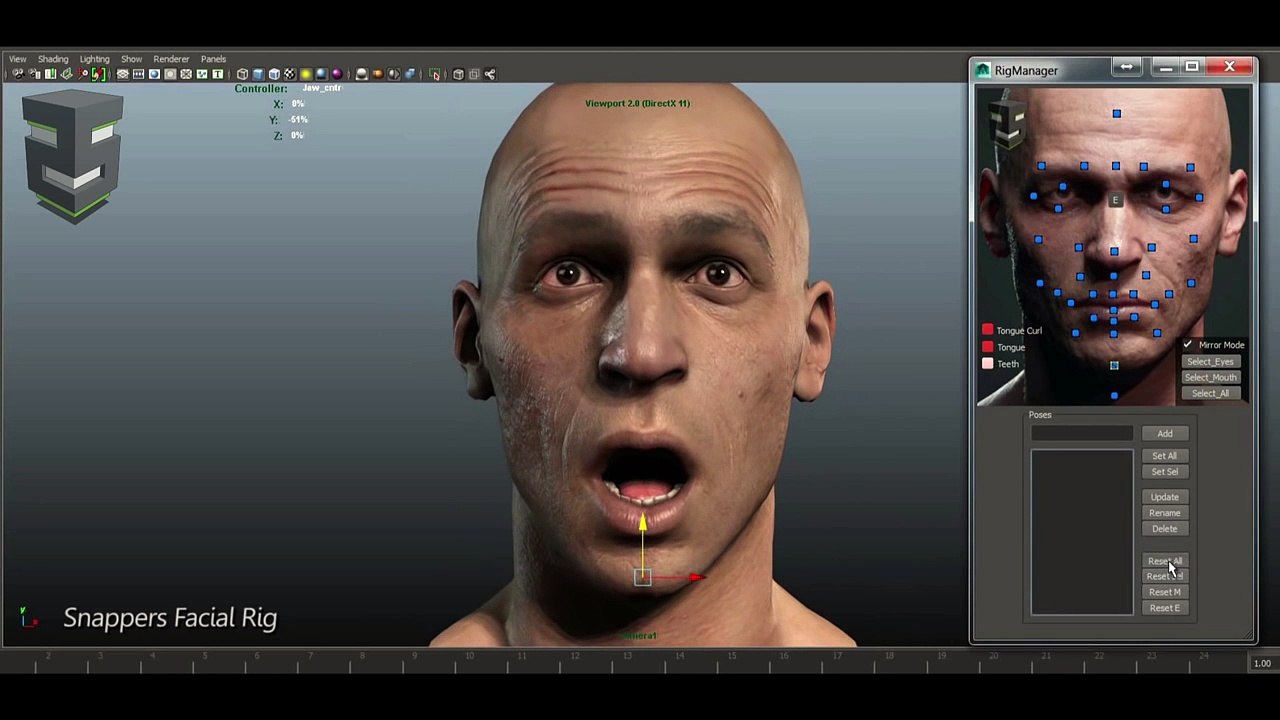 CGI Animation Tech Demo HD: "Snappers Facial Rig" - by Snappers Mocaps
