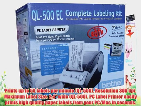 Brother QL-500 EC Complete Labeling Kit: QL-500 PC Lableling Printer and PT-1100QL Portable