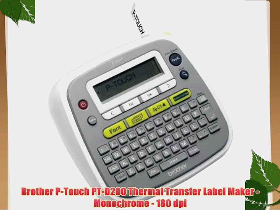 Brother P-Touch PT-D200 Thermal Transfer Label Maker - Monochrome - 180 dpi