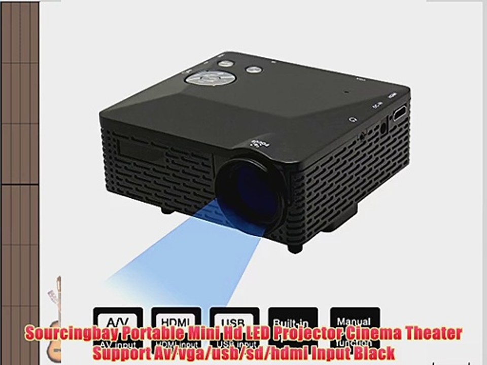 Sourcingbay Portable Mini Hd LED Projector Cinema Theater Support Av/vga/usb/sd/hdmi Input